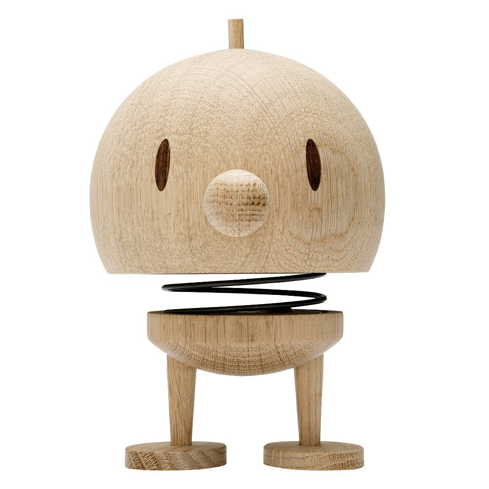 Hoptimist Grande Bumble – Figura Decorativa A Molla, Plastica Colore Latte, Altezza 13,5 Cm, Design Danese, Portafortuna Ottimista - 2