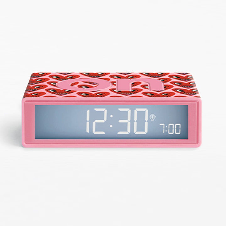 Lexon Flip + Reversible LCD Alarm Clock - Lexon x Keith Haring - Heart