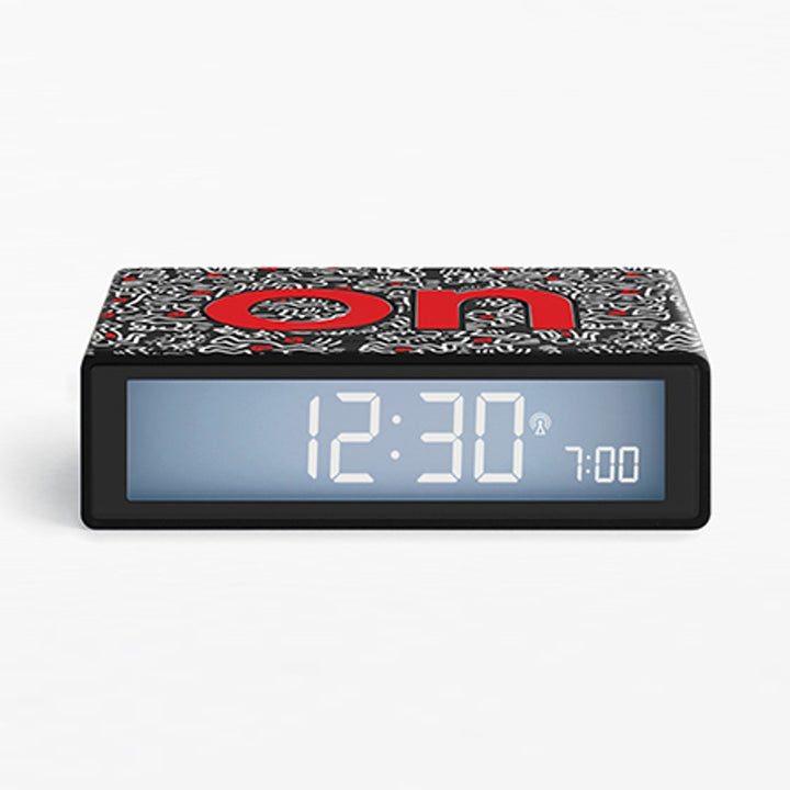 Lexon Flip + Reversible LCD Alarm Clock - Lexon x Keith Haring - Love