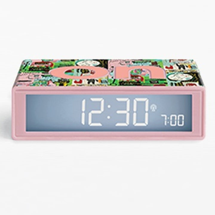 Lexon Flip + Reversible LCD Alarm Clock - Lexon x Jean-Michel Basquiat - In Italian - New!