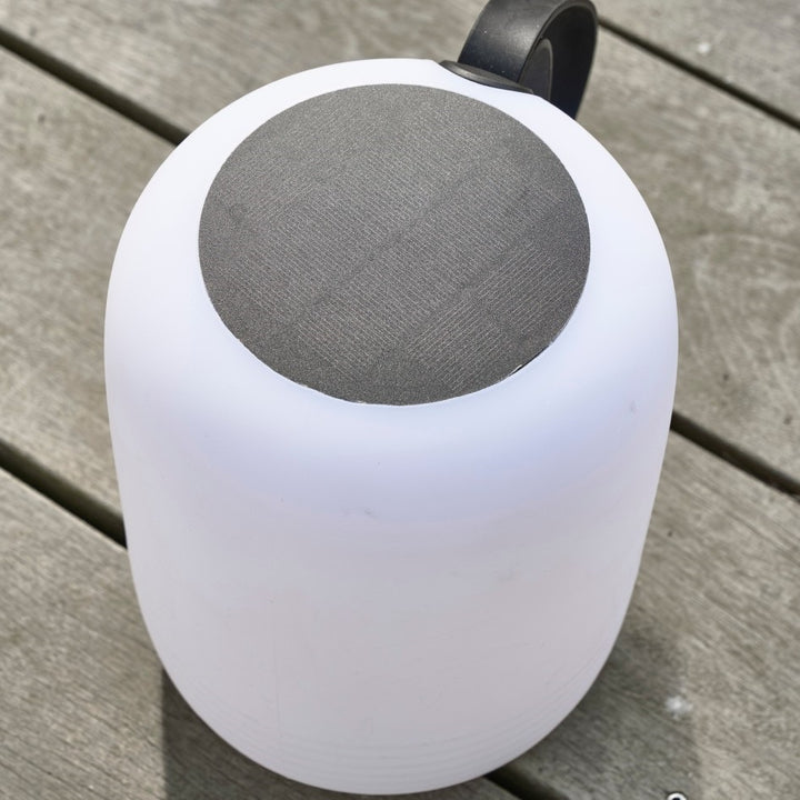 Villa Collection Hav LED Lamp w. Solar (Dia. 17.5, Height 23 cm), White / Black