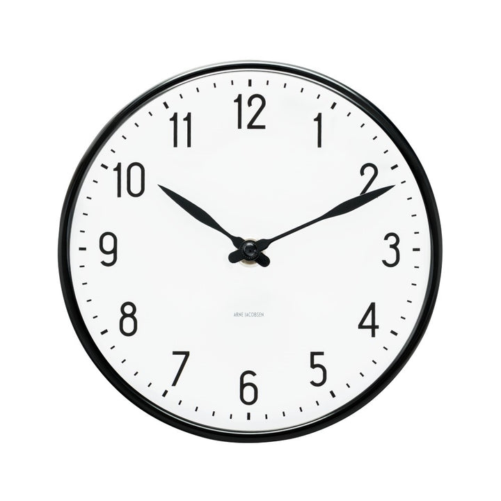 Arne Jacobsen Station Wall Clock Dia: 16 cm - White/Black